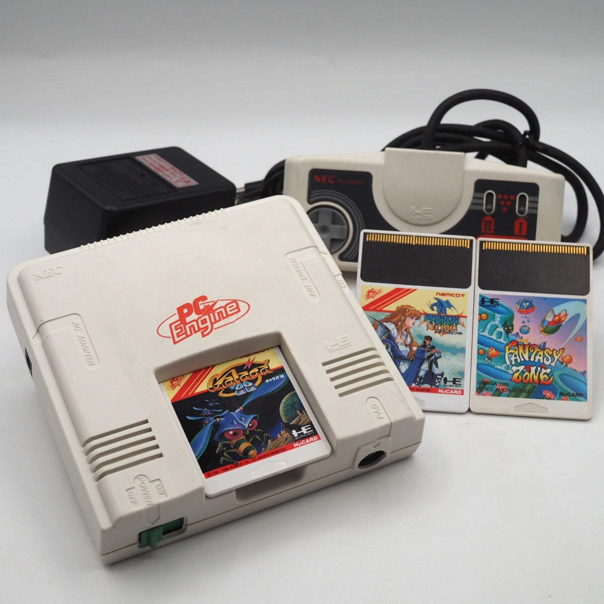 NEC PC Engine PI-TG001 Console w/ Galaga ’88, Dragon Spirit & Fantasy Zone