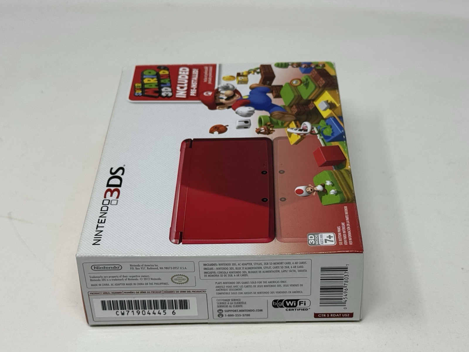 Nintendo 3DS Flame Red Super Mario 3D Land Box Manual No Console Included