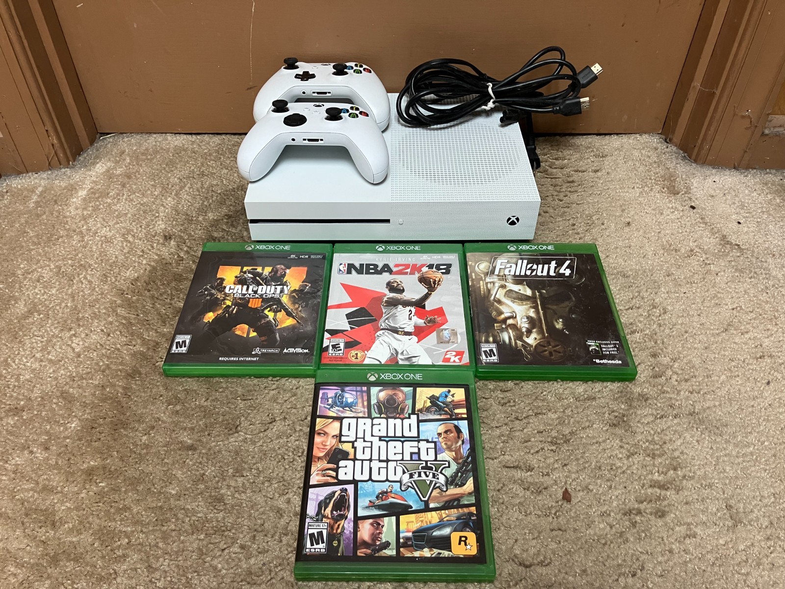 Microsoft Xbox One S 1TB Console w/ 2 Controllers (Series S/X ) 4 Games GTA COD