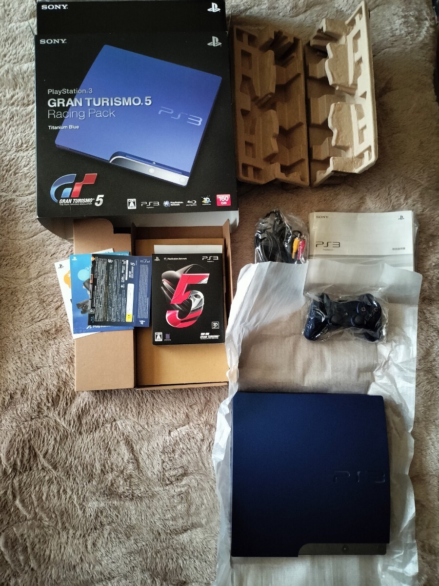 PS3 GRAN TURISMO 5 RACING PACK limited edition Blue CECH-2500A GT Tested Mint
