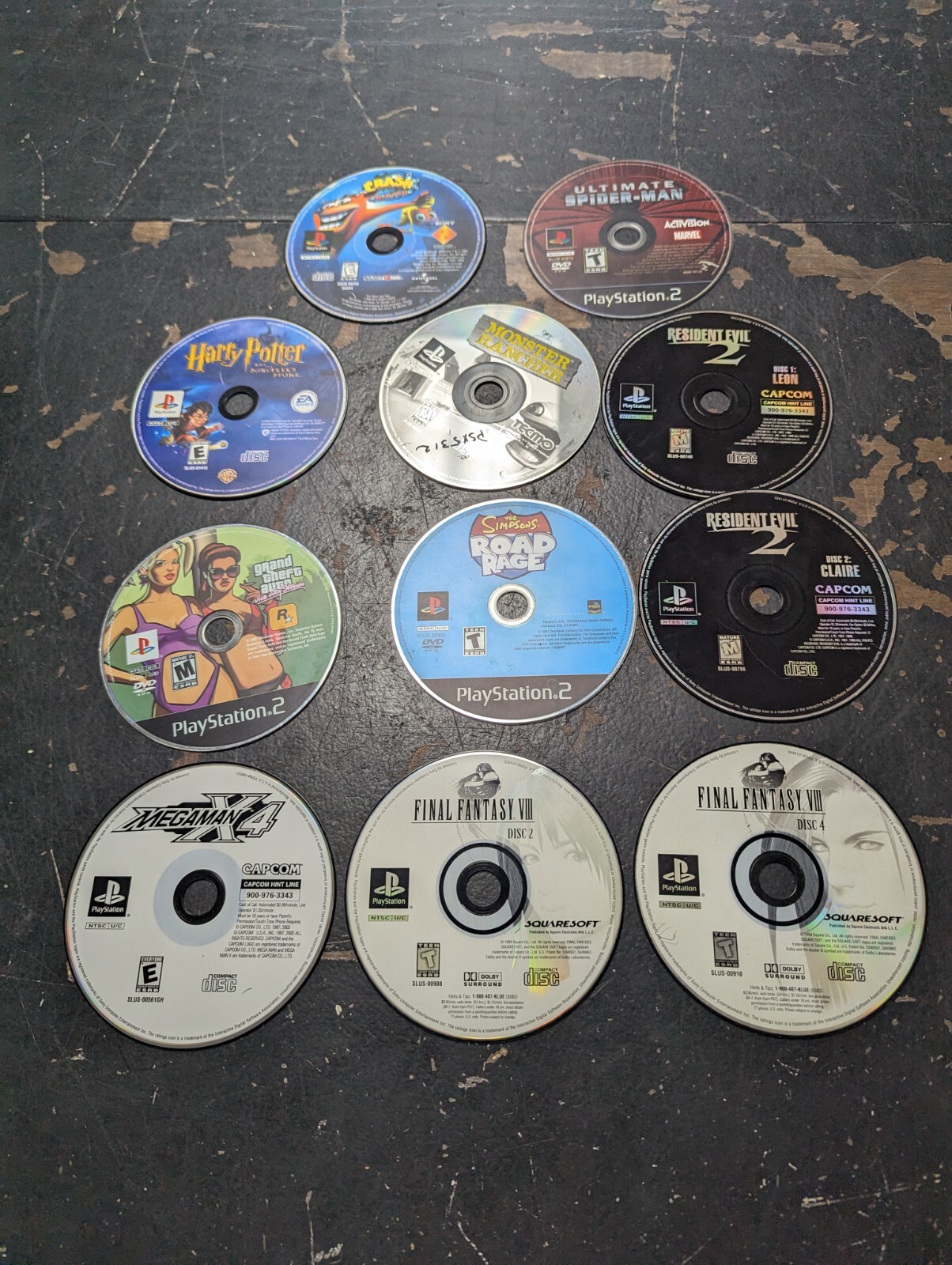 Lot of 11 PlayStation Games NOT Working Discs Only Monster Rancher Vice City Sto