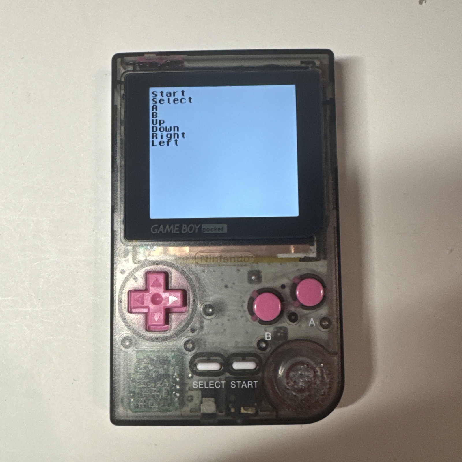Custom Gameboy Pocket – IPS Backlight Screen – Clear Smoke Black – Tested