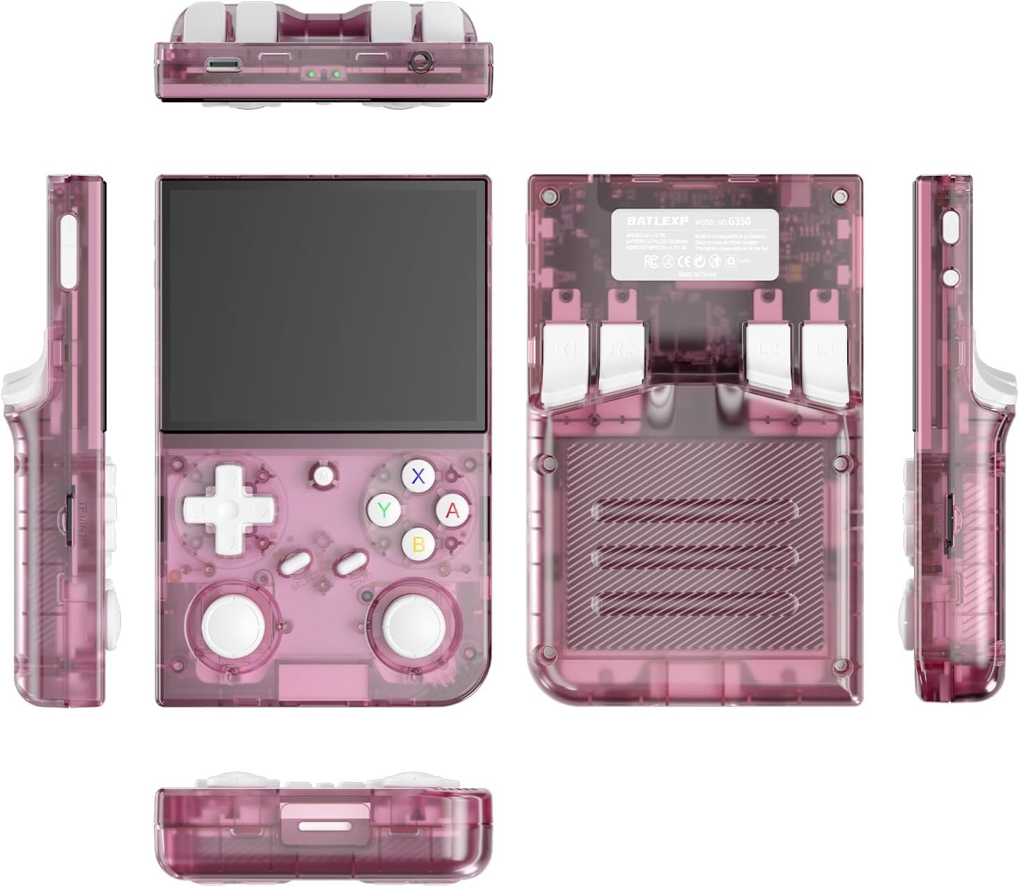 Portable G350 Handheld Game Console – 3200mAh Battery, Multiplayer Ready, Pink