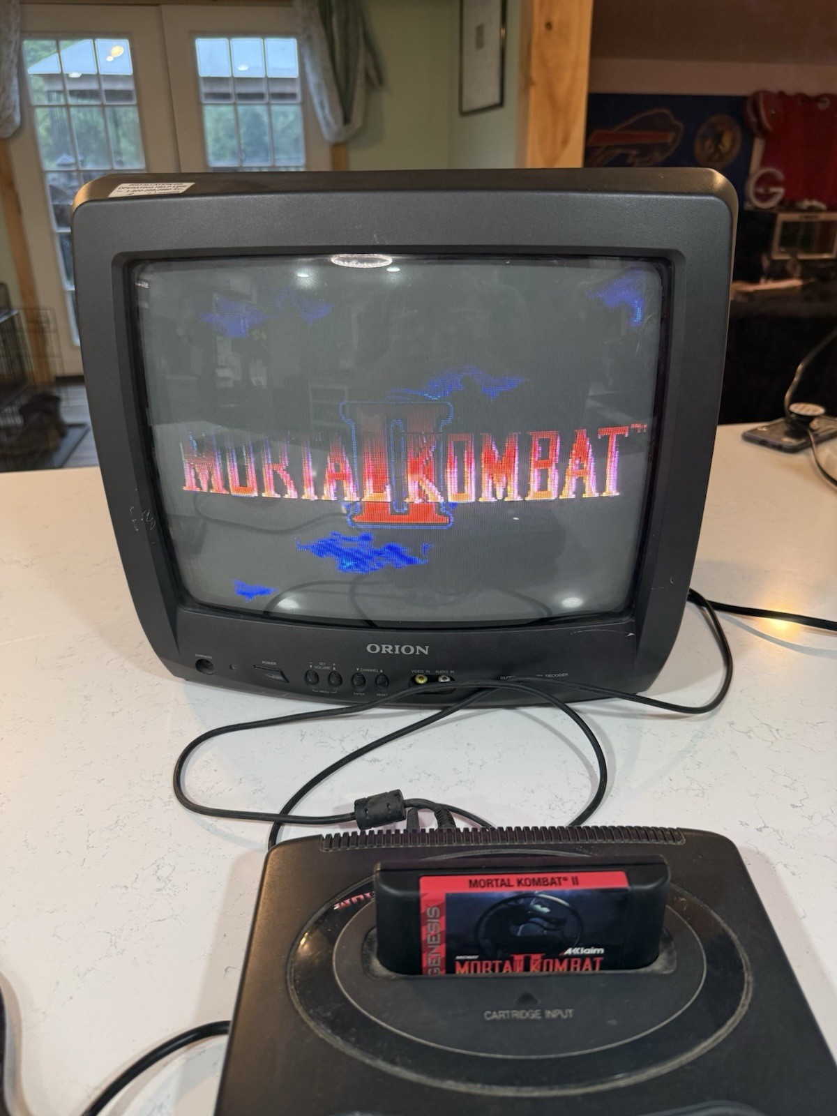 Sega Genesis Model 2 Console Bundle OEM Controllers Sonic 2 Mortal Kombat Tested