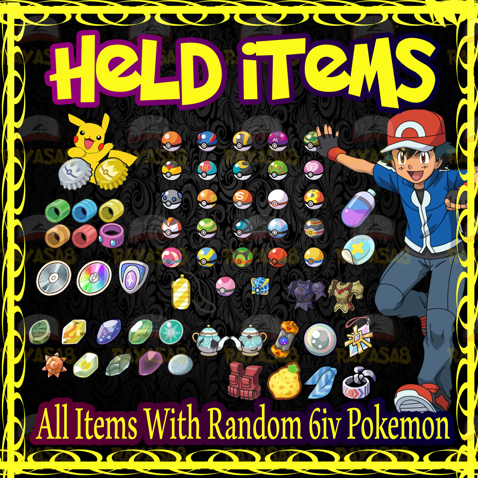 Pokemon ✨Sword & Shield Scarlet & Violet✨ Held 6IV All Items With Random BDSP