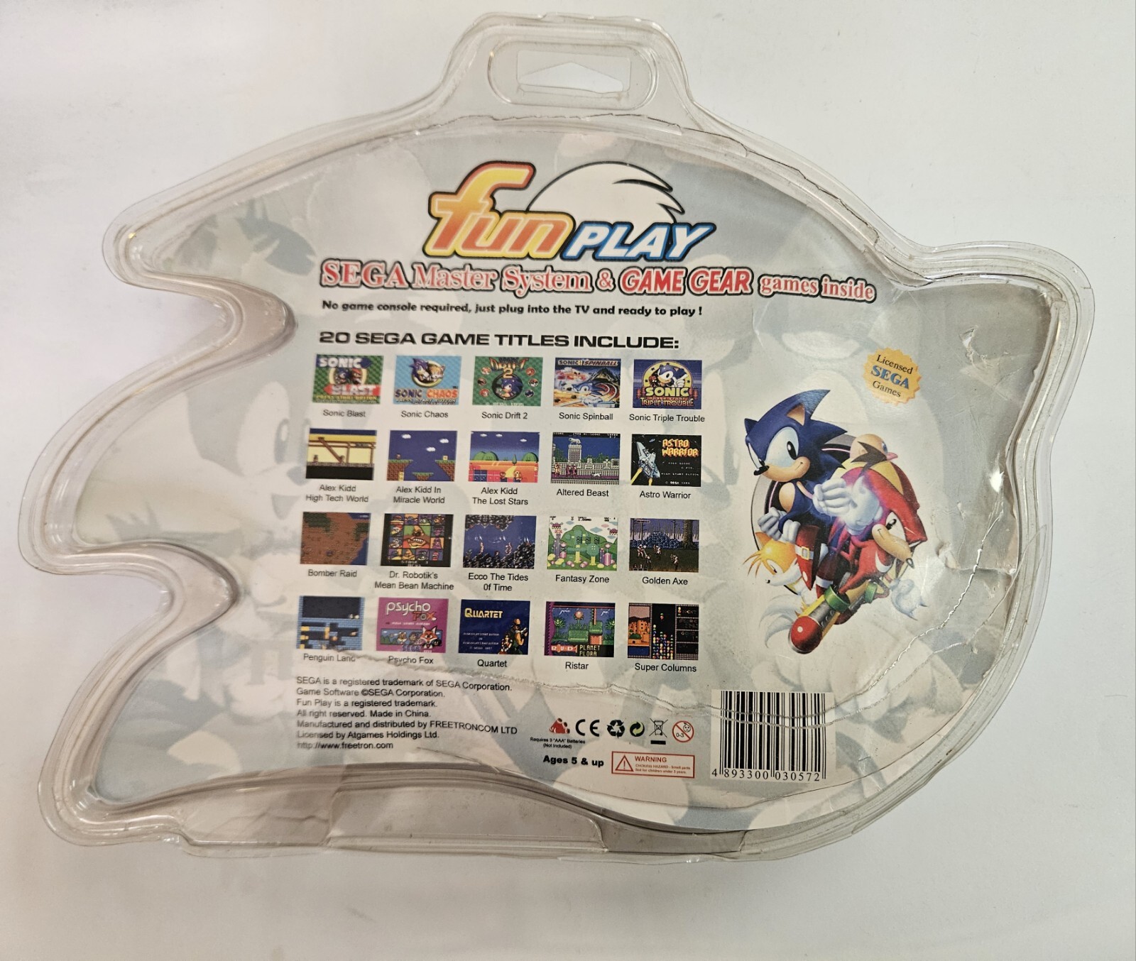 Funplay 20-in-1 – Sega Licensed Games – 2009 Rare Master System Portable