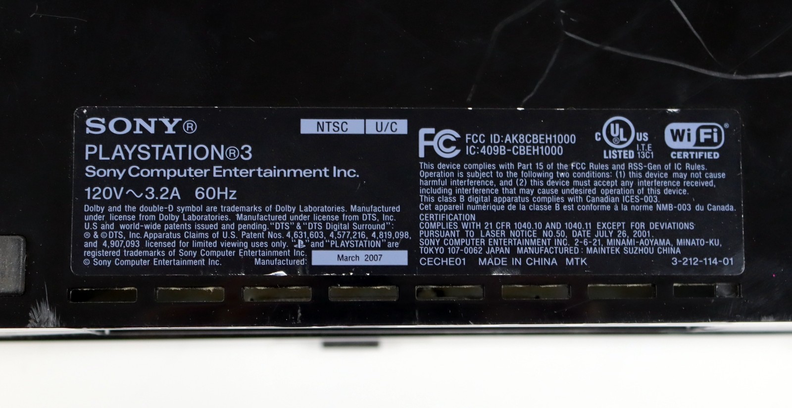 Sony PlayStation 3 PS3 Fat Backwards Compatible CECHE01 For Parts/Repair