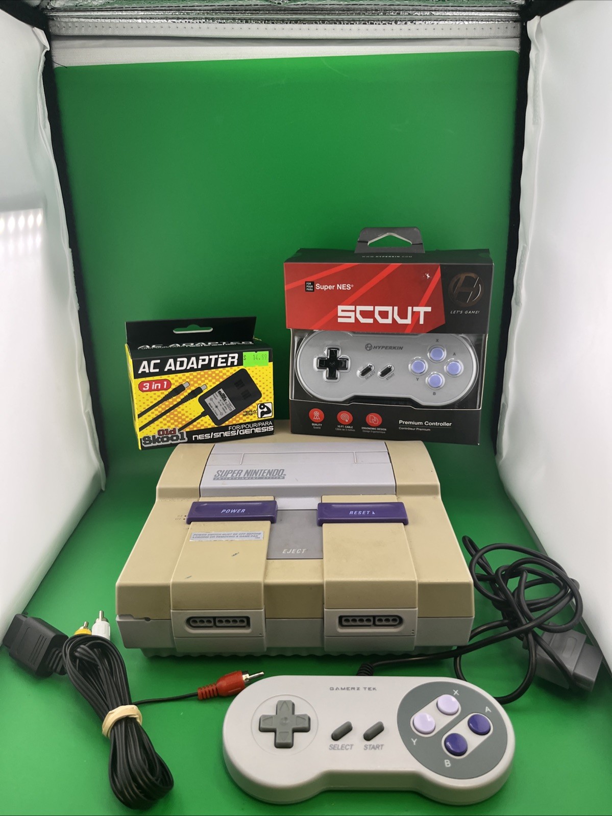 Super Nintendo Console System SNS-001 With 2 Controllers SNES Bundle Tested (T35