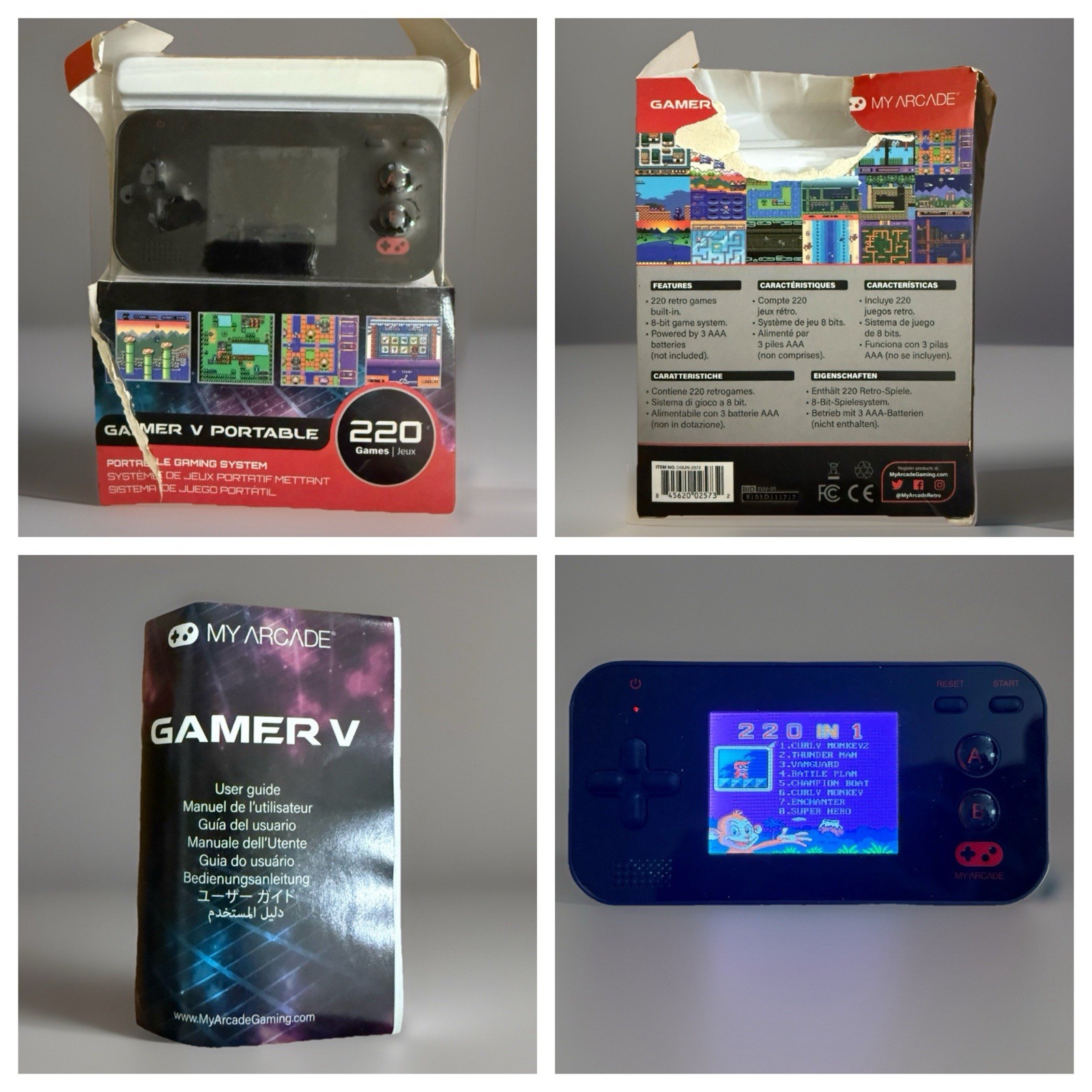 MyArcade Gamer v Portable 220 Games in 1 Hand Held Console Tested and Works