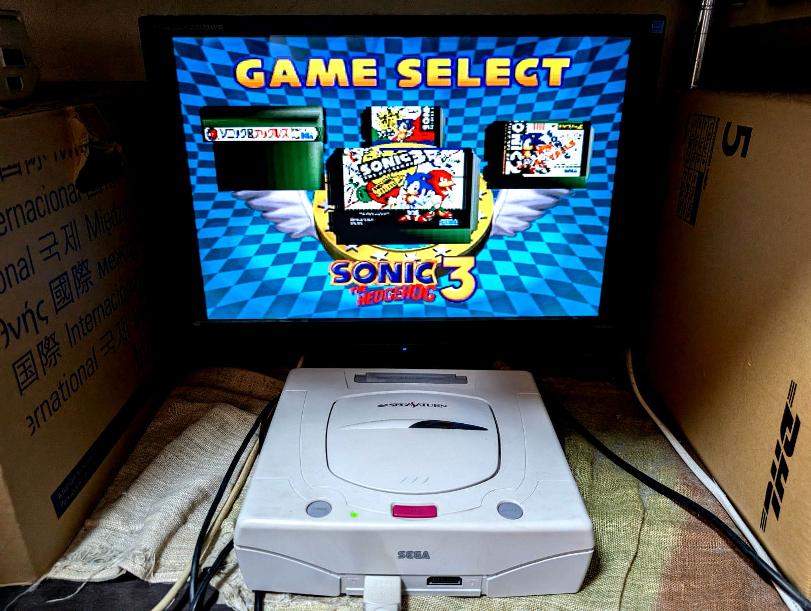 Sega Saturn White Console Sonic Jam Sonic R Japan Box