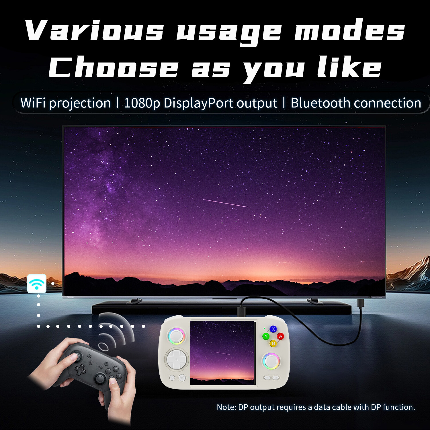 RG Cube Video Handheld Game Console Android13 T820 RGB Joystick 5200mAh