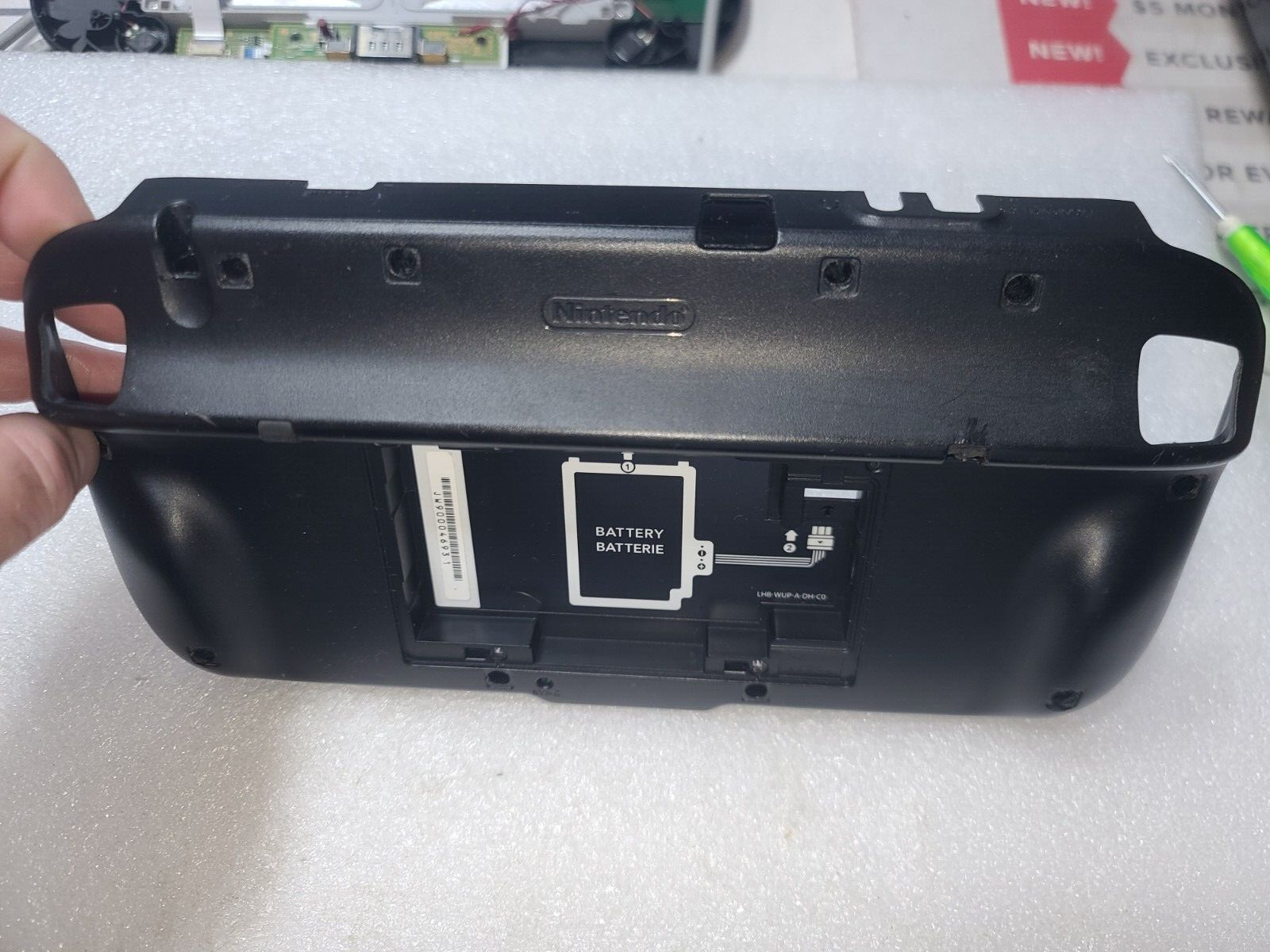 Nintendo Wii U Black Gamepad EMPTY Back Cover ONLY-Just OK Cosmetic-READ ALL