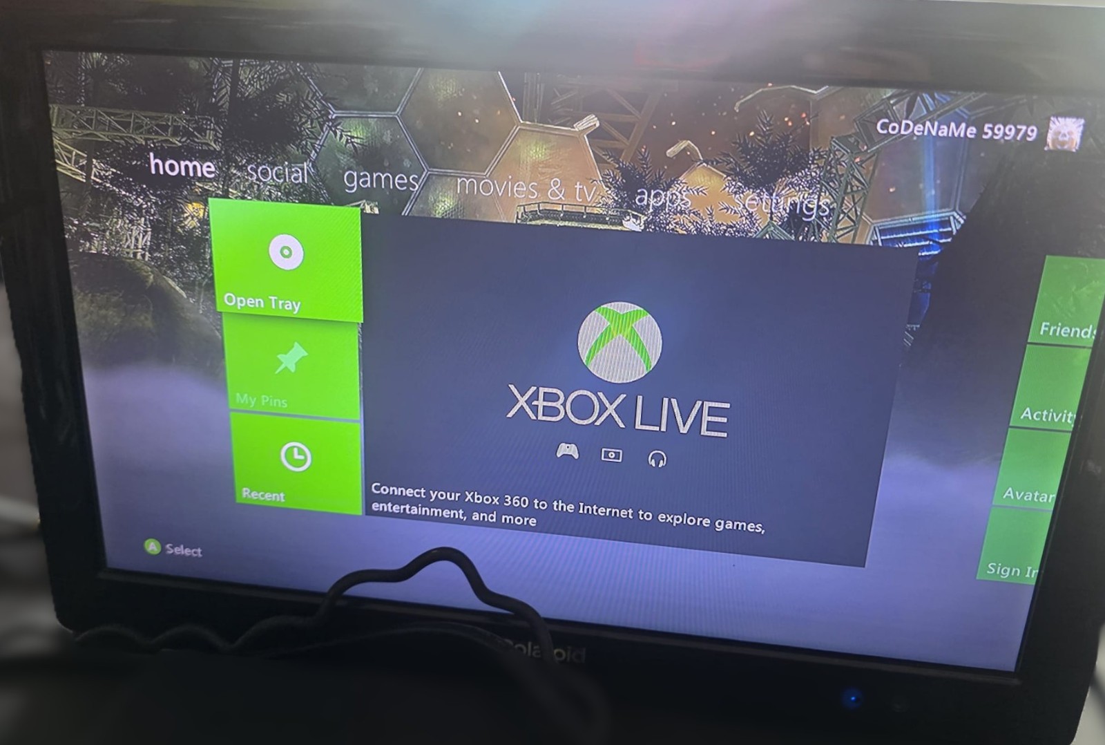 Microsoft Xbox 360 S Slim in black ONLY CONSOLE