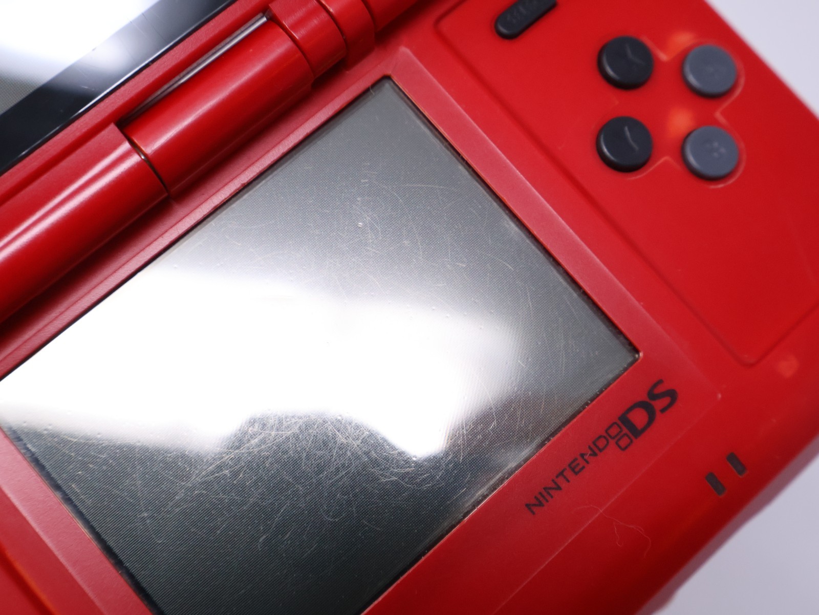 Nintendo DS Handheld System Tested Working Lava Red w/ Charger & Stylus