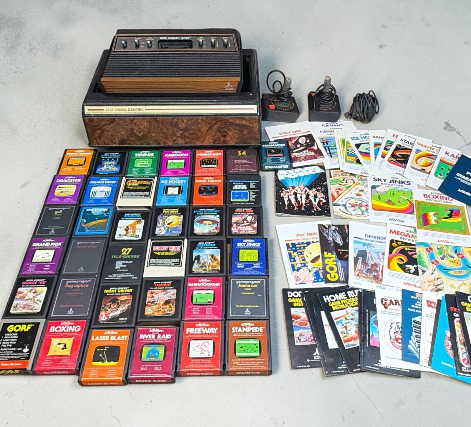 Atari 2600 System Bundle with Console, 37 Games, Joystick, Manuals, and More LOT