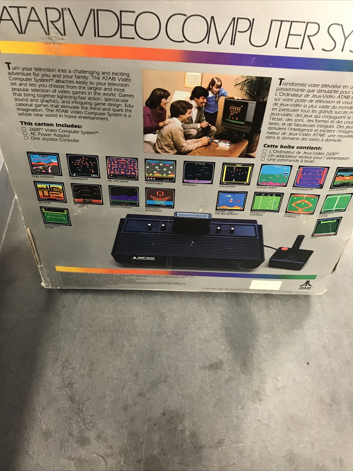 Atari 2600 Black Video Game Console with 2 Controllers, Original Box w/ Games