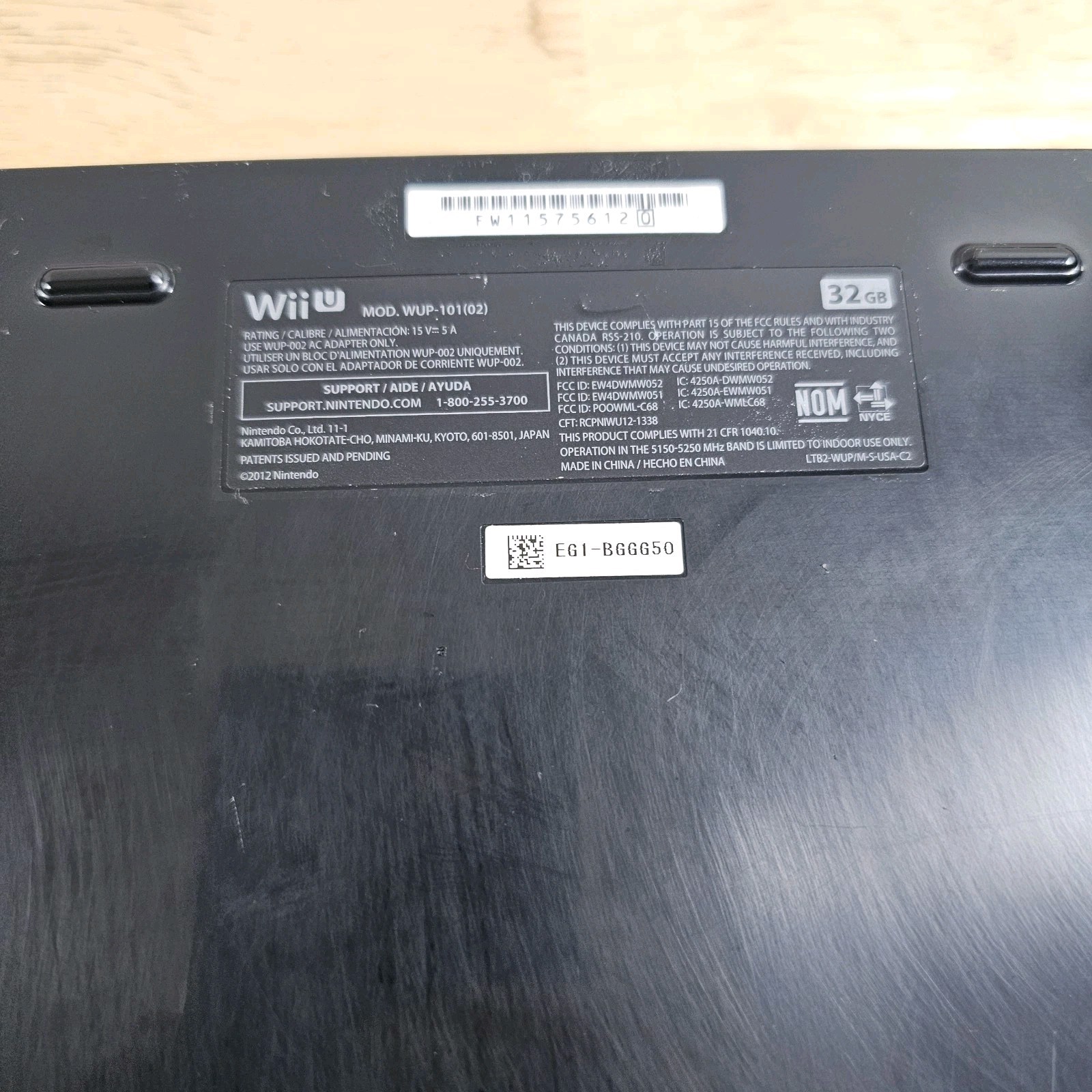 Nintendo Wii U Console Black 32GB WUP-101(02) Console Only