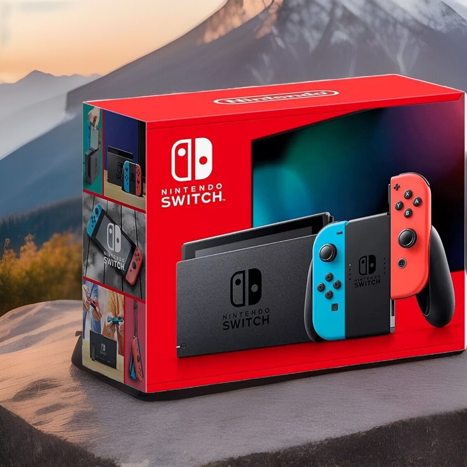 New! Nintendo Switch Portable 32GB Handheld Video Game Console Neon Red & Blue