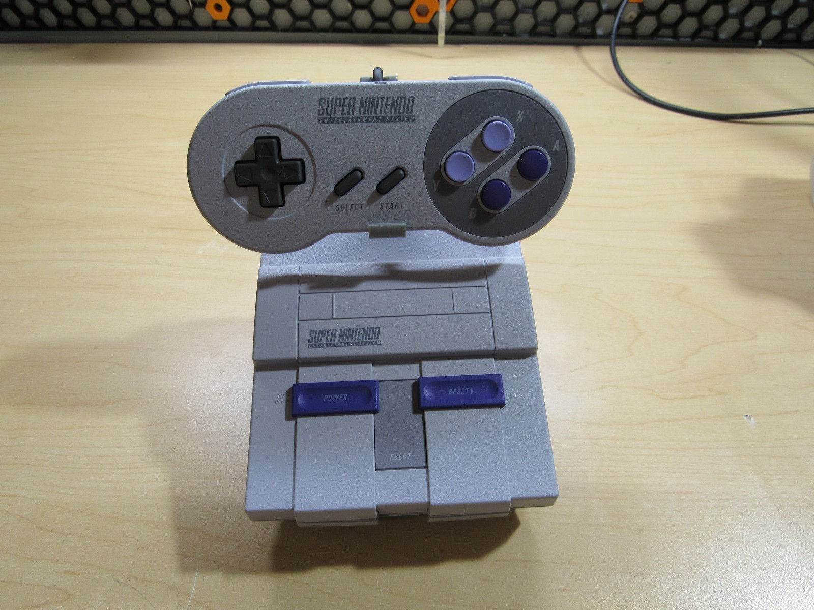 SNES Mini Classic Super Nintendo Console 2 Controller Display Stand Very Clean!!