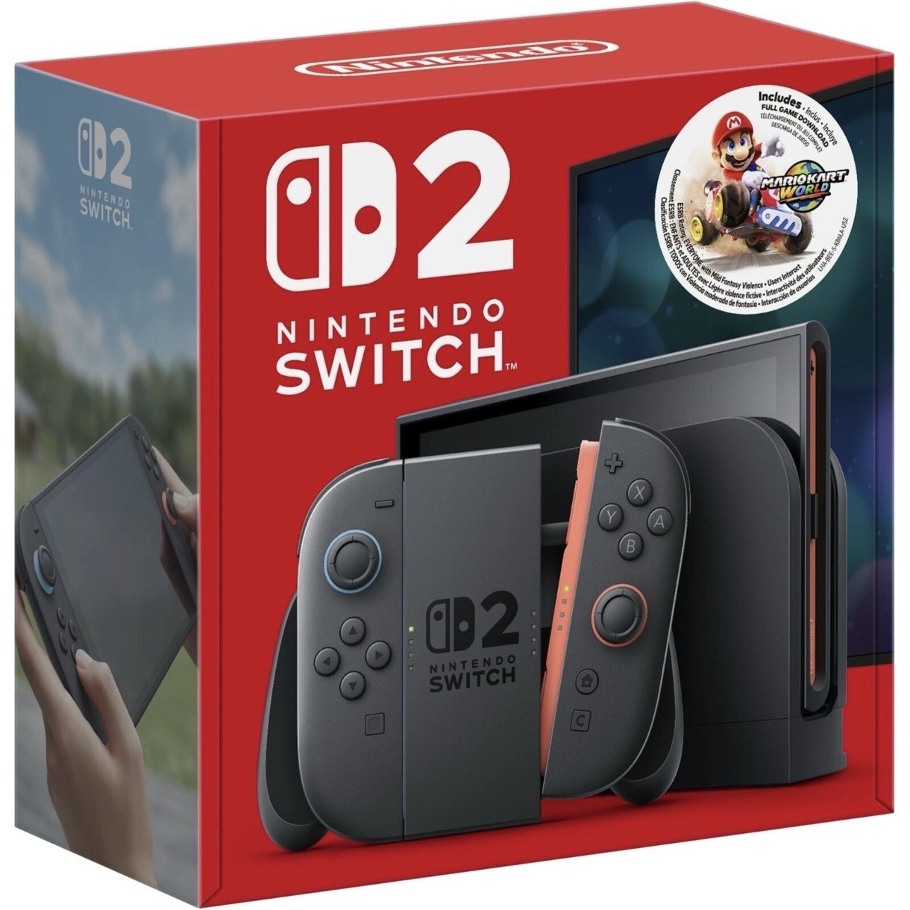 Nintendo Switch 2 Black Console 256GB 4K UHD Handheld HDMI, Mario Kart World