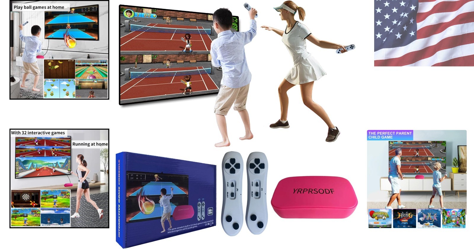 Interactive 2.4G Wireless Game Console with 100+ Games – HD Red Design