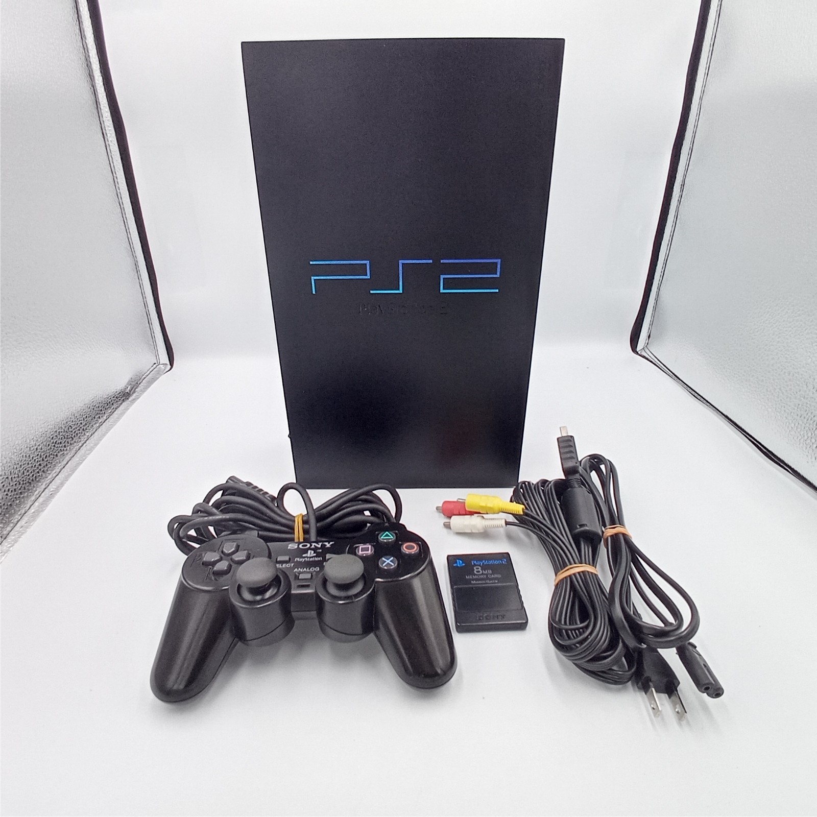 PS2 PlayStation 2 Console Flat Black SCPH-10000 With Memory Card Japanese Tested