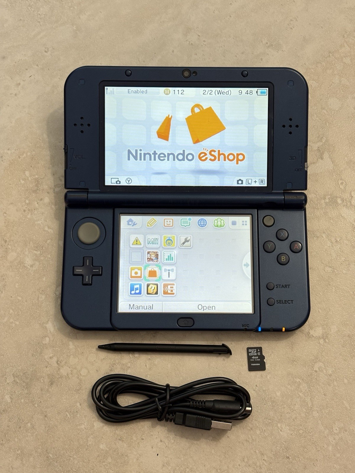 New Nintendo 3DS LL XL Metallic Blue Region Free USA Seller Very Good Condition