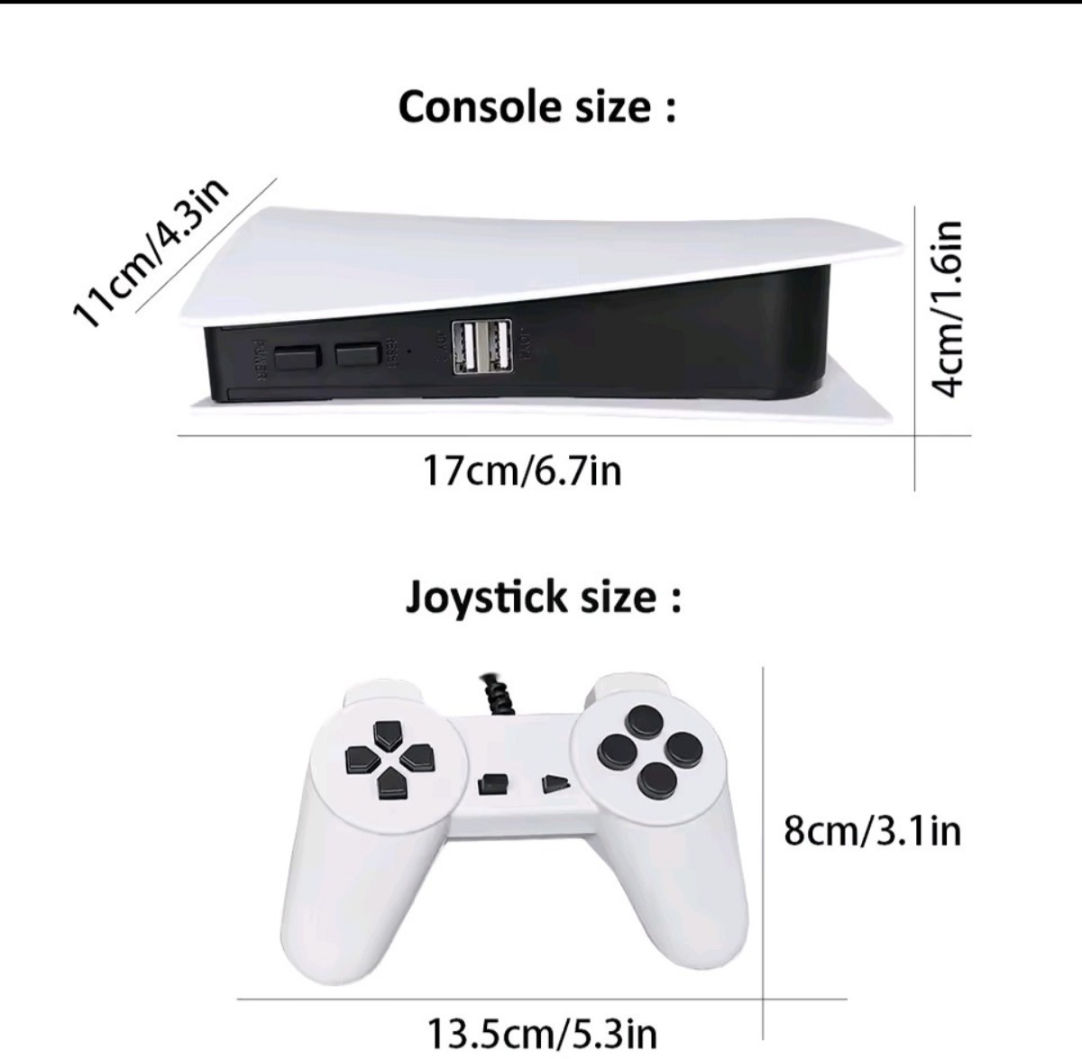 GS5 8-bit TV Video AV Output USB Plug and Play Support200+ Nostalgia Game…