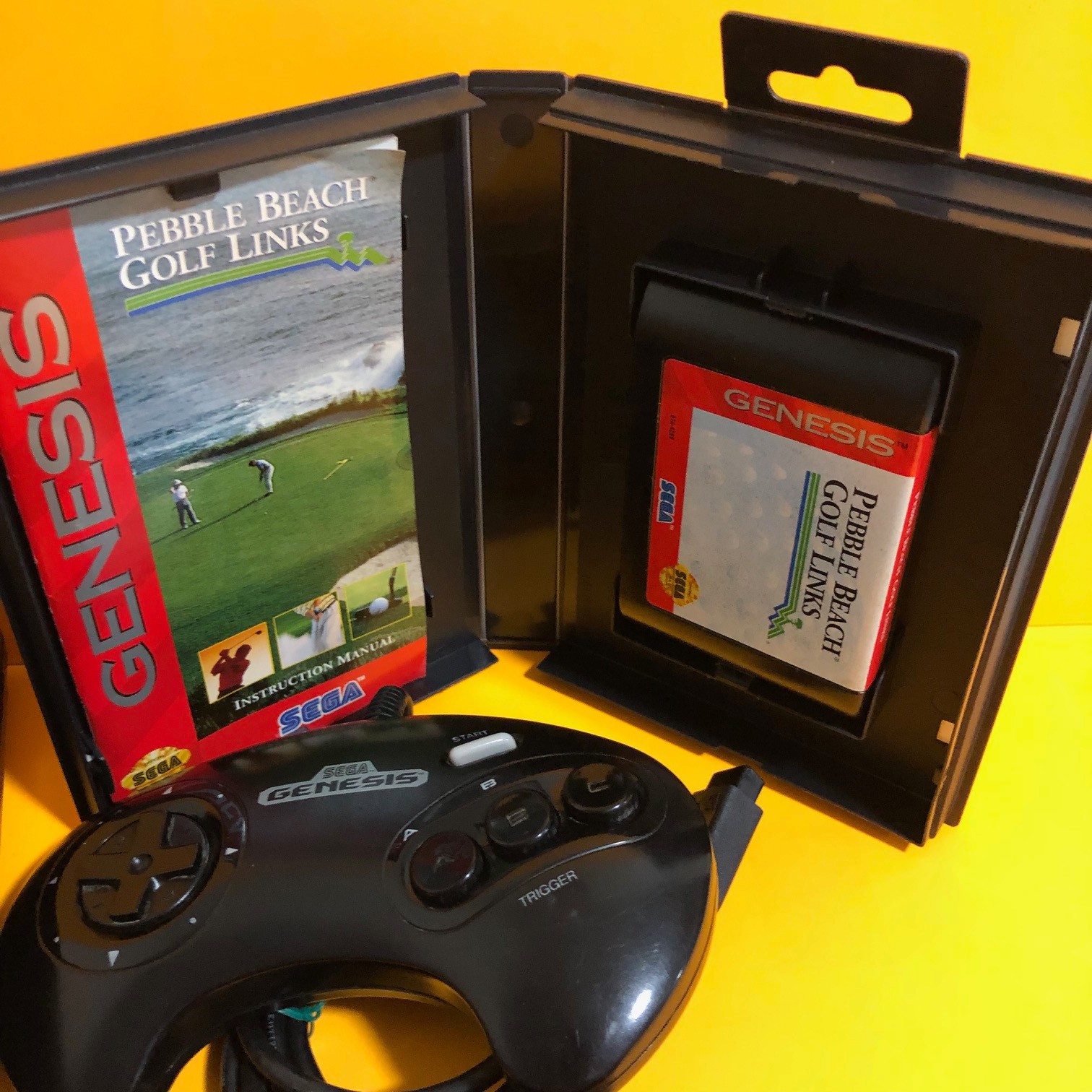 Genesis Console System with Controller Golf Game – Sega MK-1631 Bundle Lot
