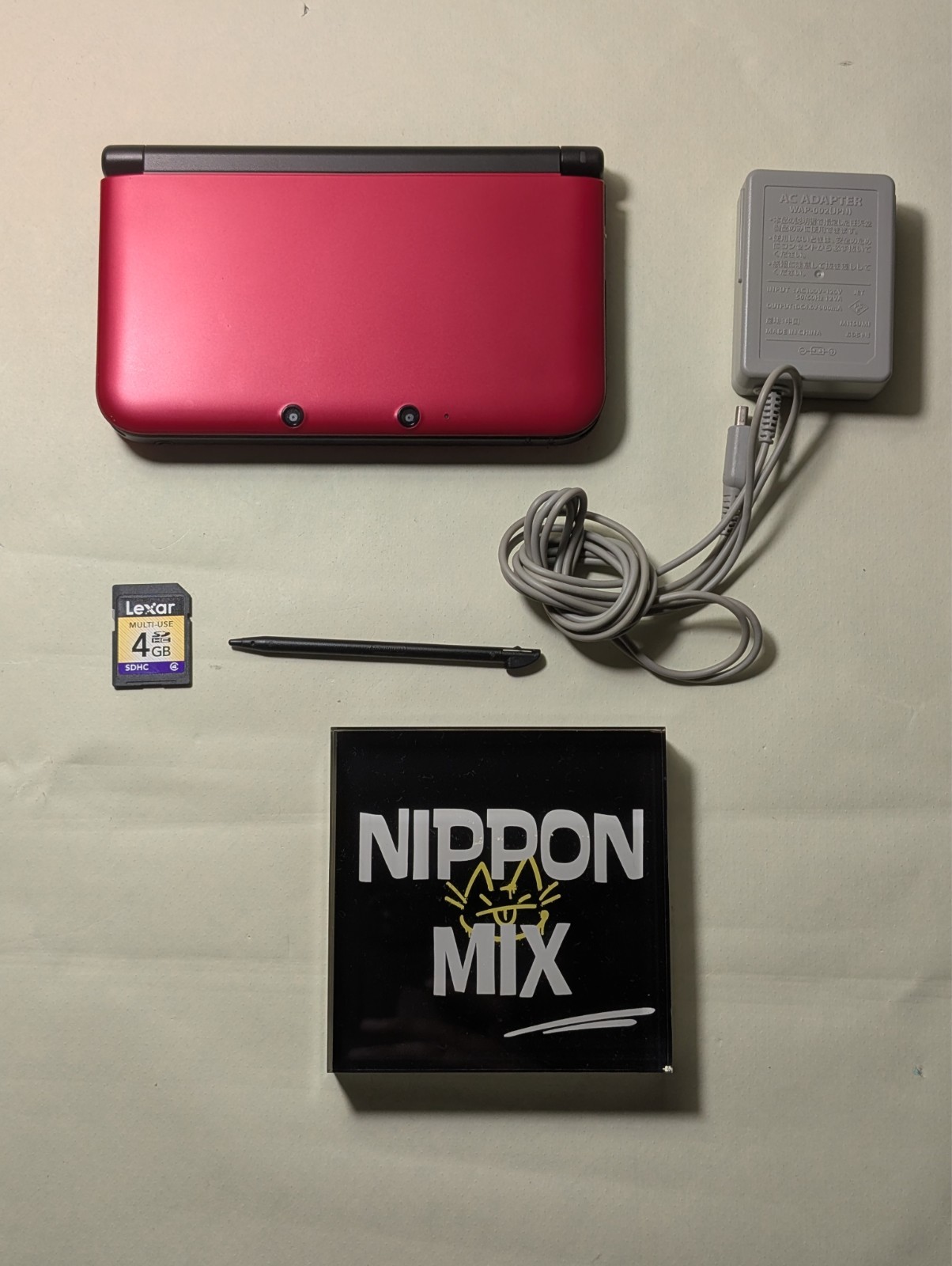 [ Ships in 1 Day ] Nintendo 3DS XL LL Red x Black Japan Ver. w/charger, SD Card