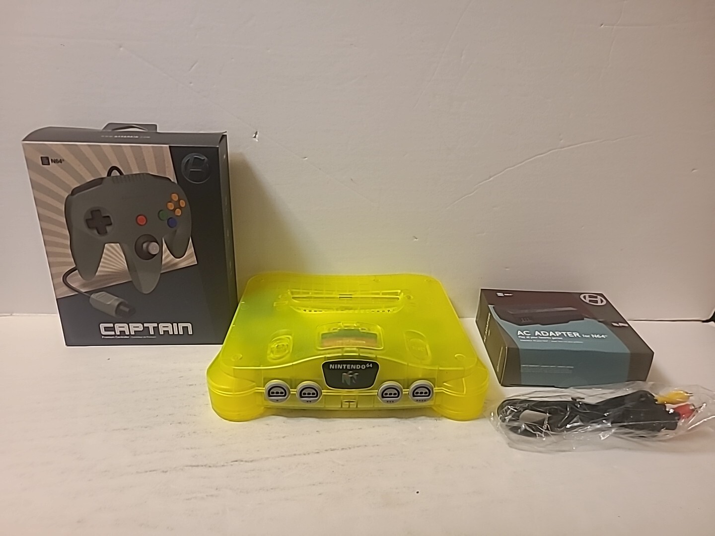 Nintendo N64 Transparent Neon Yellow Funtastic Clear Nintendo 64 Console System