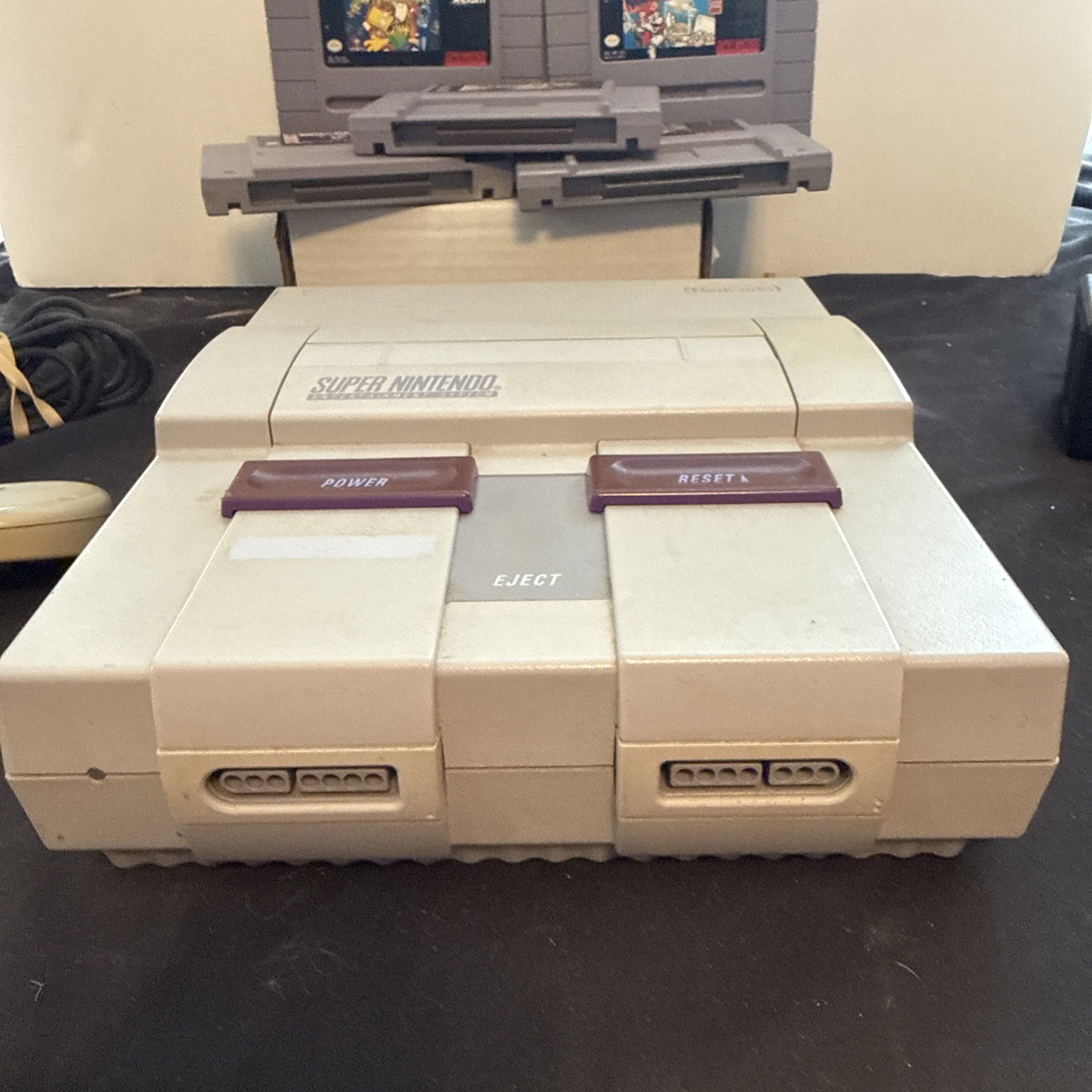 Super Nintendo With 2 Controllers And 6 Games