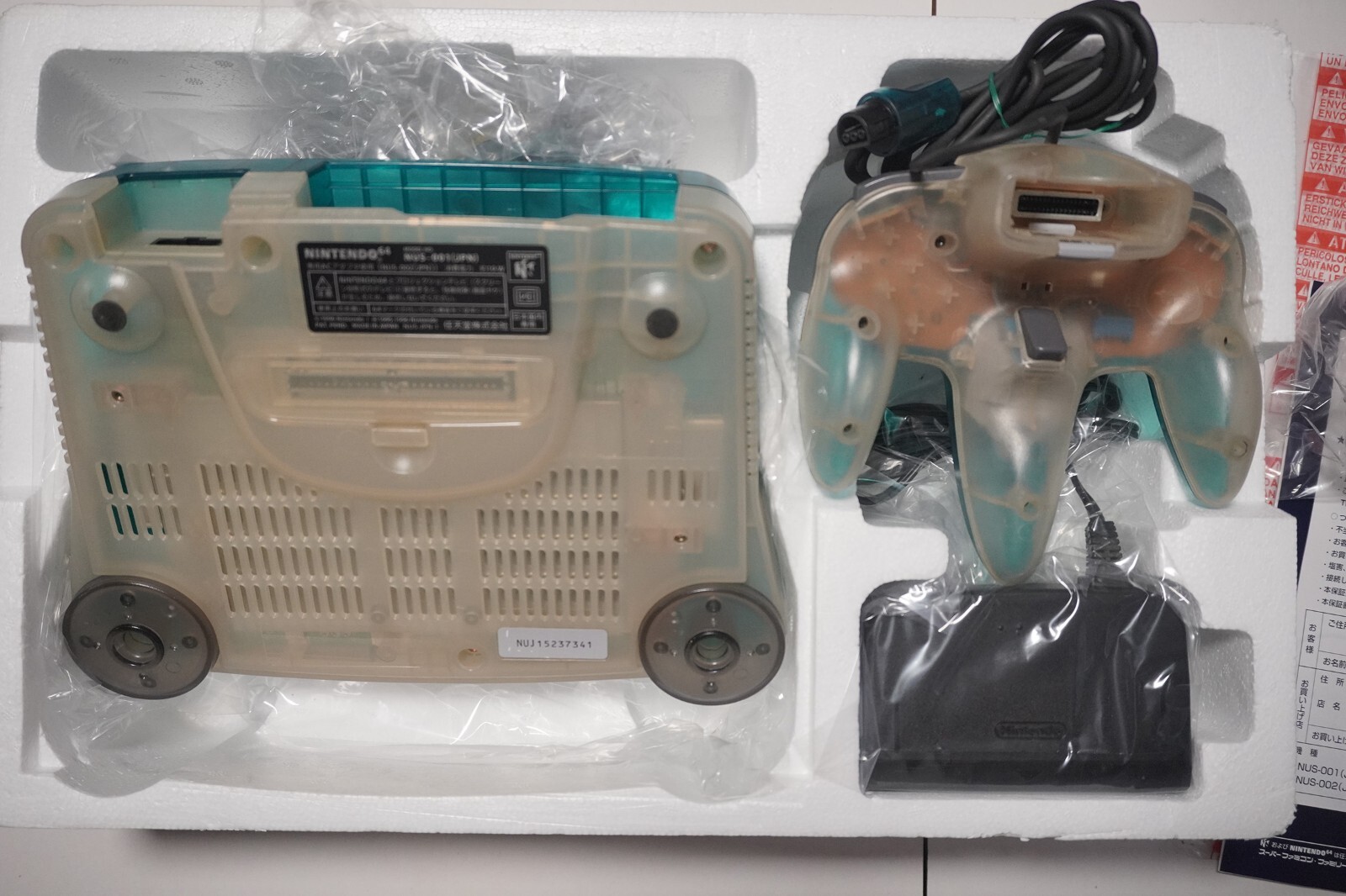 Nintendo 64 Console boxed Clear White Blue Color Japan N64 system US Seller