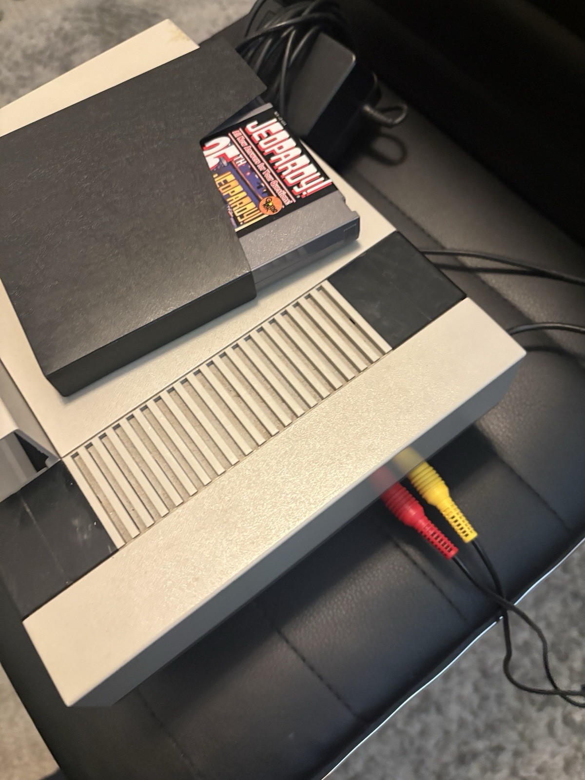 Used / Original NES Nintendo Console + Jeopardy Video Game + Power Supply + A/V
