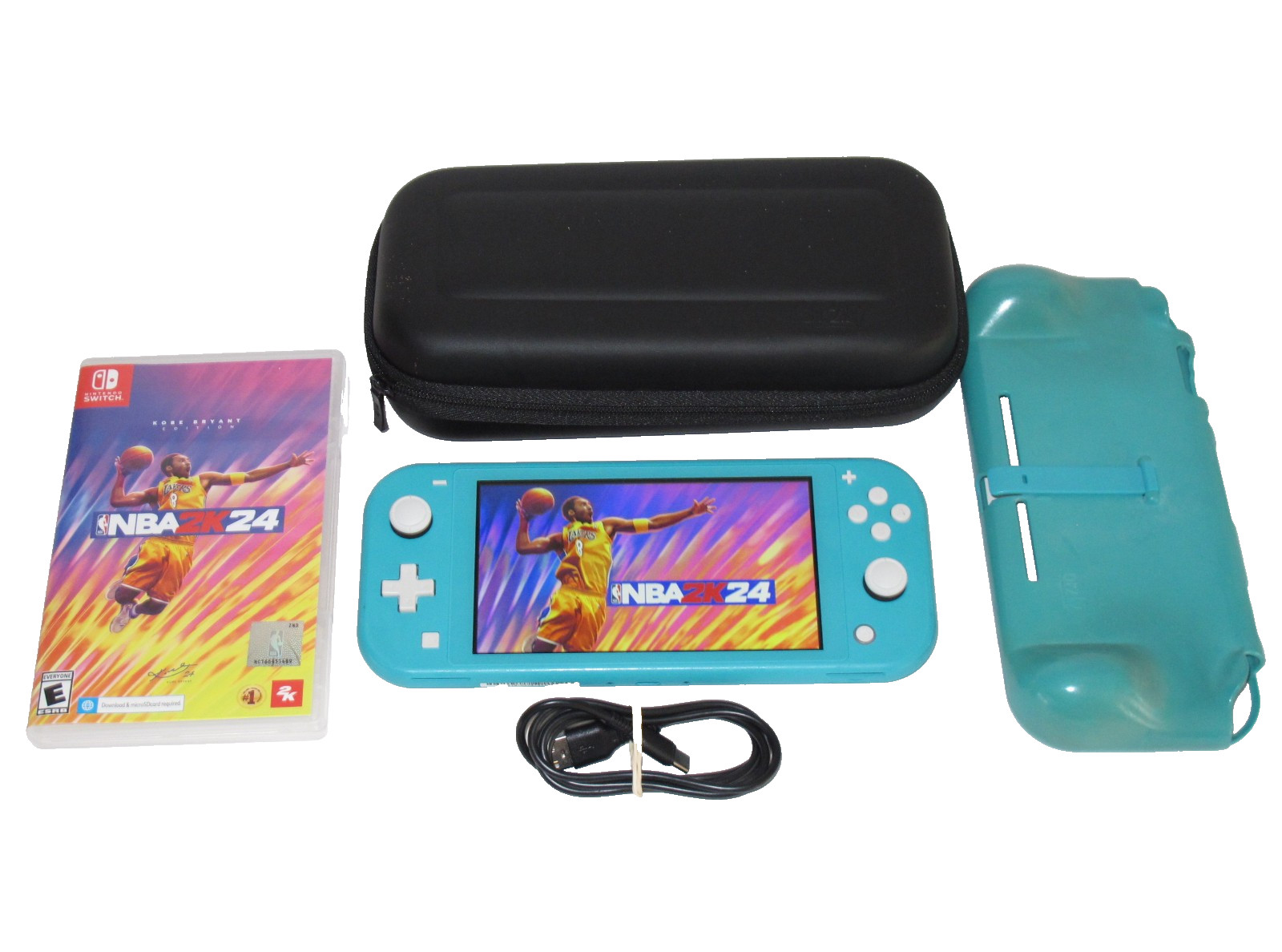 Nintendo Switch Lite Turquoise Handheld Console Bundle MINT w/ Game & Charger!