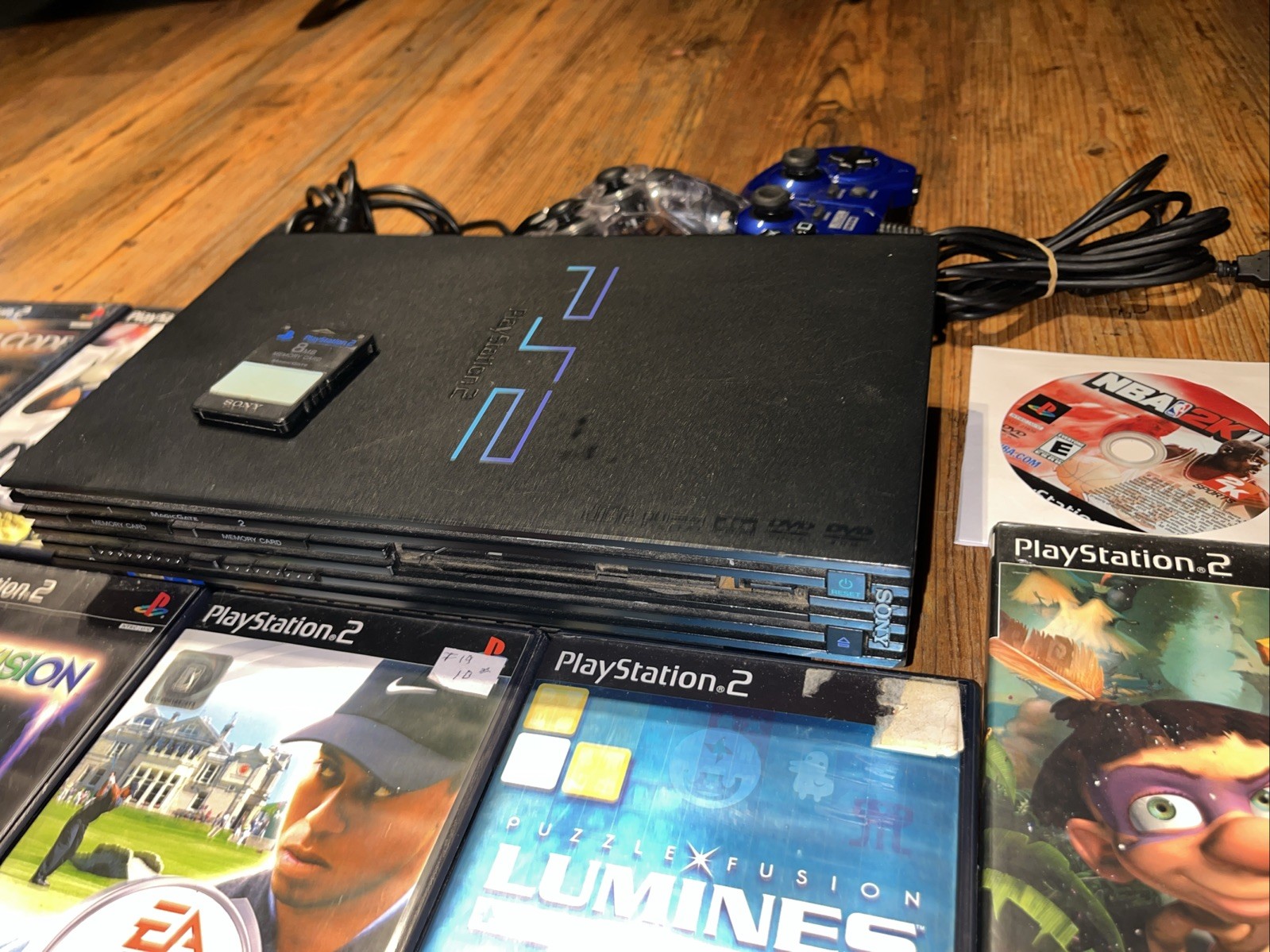 Sony PlayStation 2 PS2 Fat SCPH-35001 Console Bundle 22 Games Tested & Working