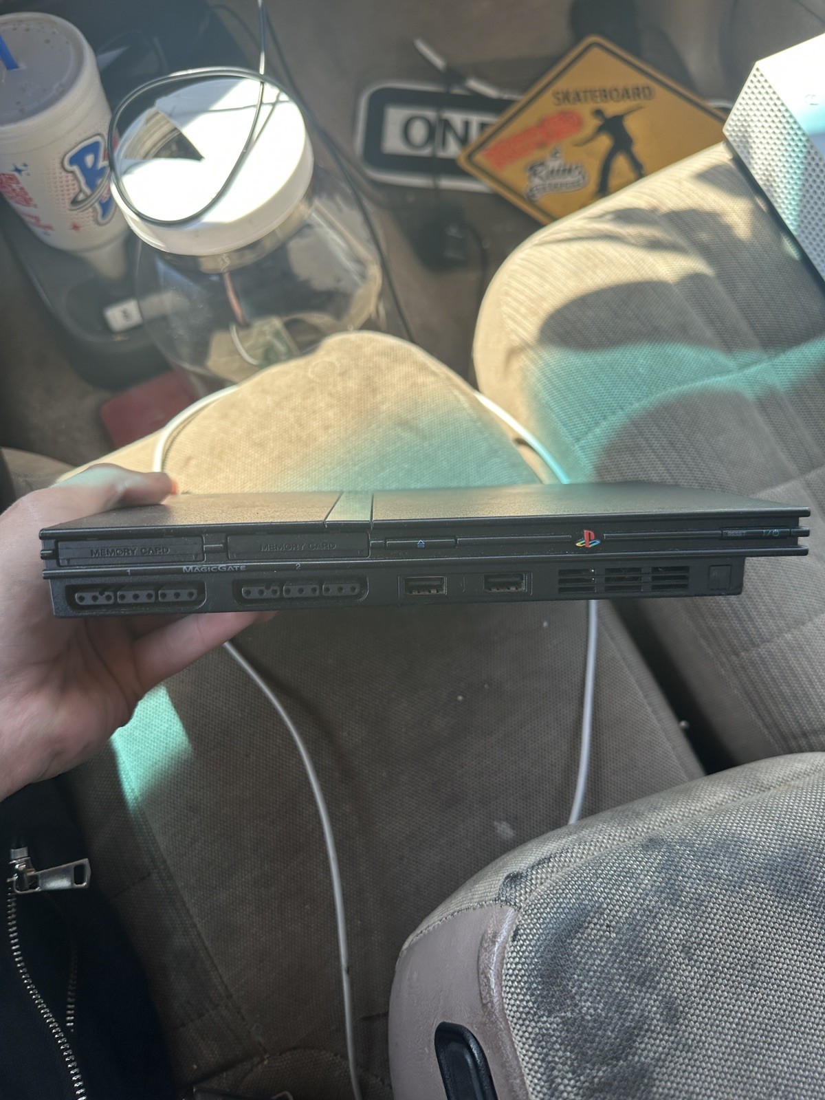 Sony PlayStation 2 Slim Version 1 Console Charcoal Black (SCPH-70012) For Parts