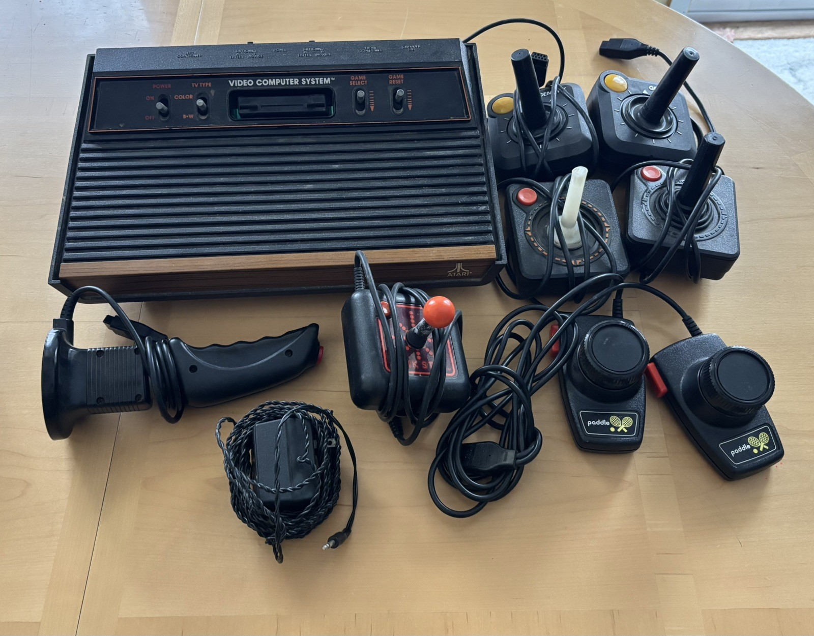 Atari 2600 Launch Edition Woodgrain Console w/ Several Games & Controllers LOT