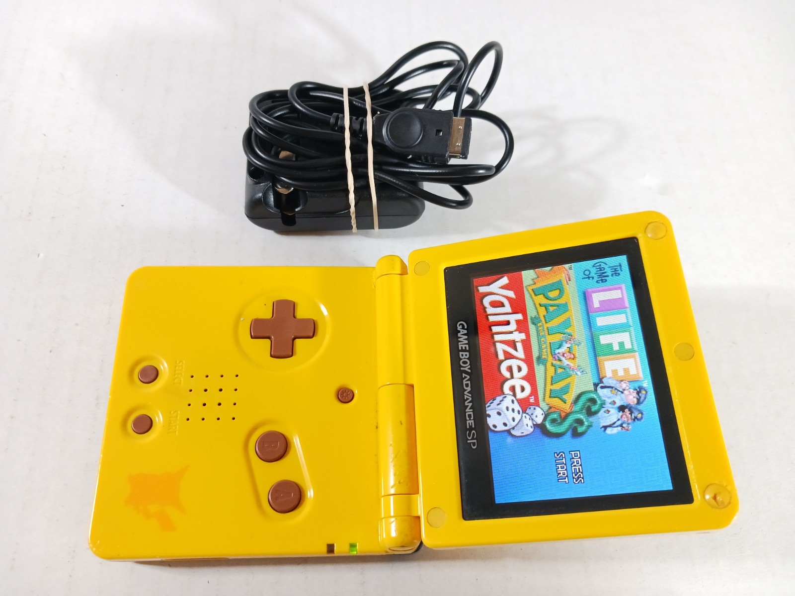 Nintendo Game Boy Advance SP Pikachu OEM Genuine US AGS-101 Console Rough Worn