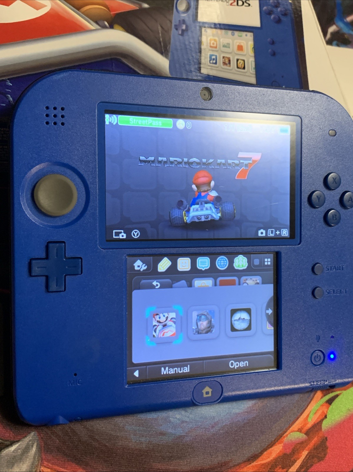 Nintendo 2DS Handheld Game System – Box Manual Charger Games Works Perfectly VG