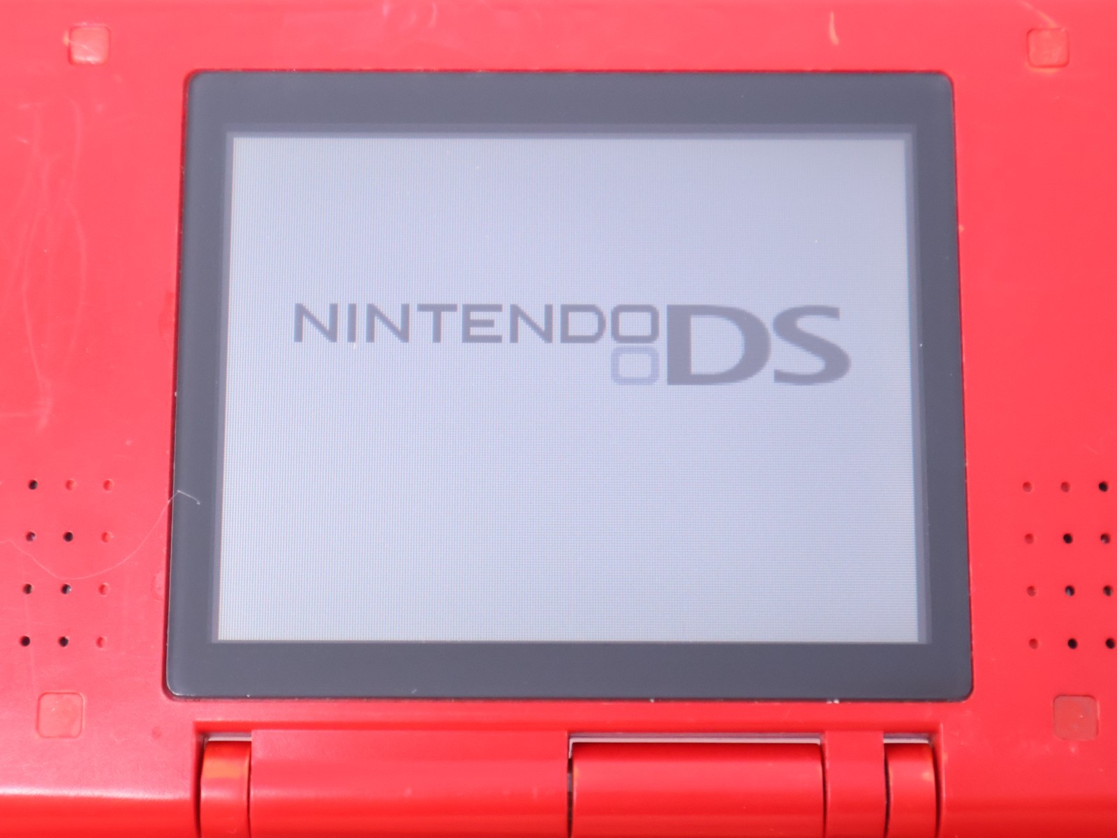 Nintendo DS Handheld System Tested Working Lava Red w/ Charger & Stylus