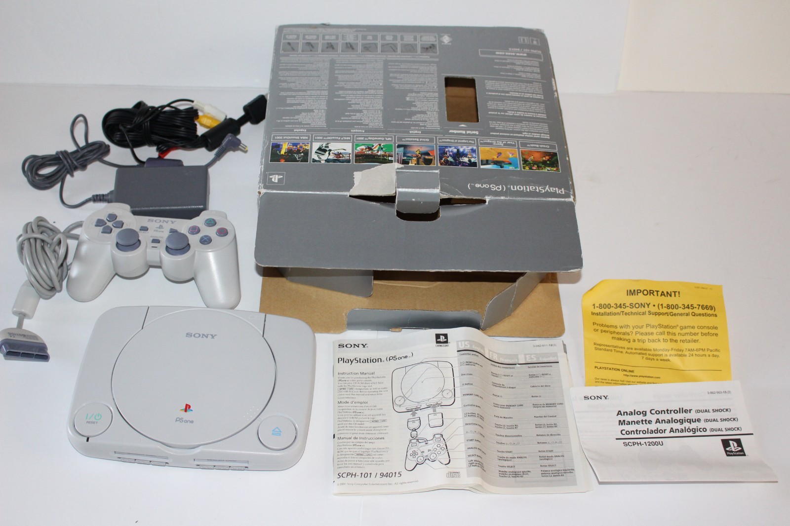 Playstation One Complete In Box With 17 PS1 Games And 2 Controllers