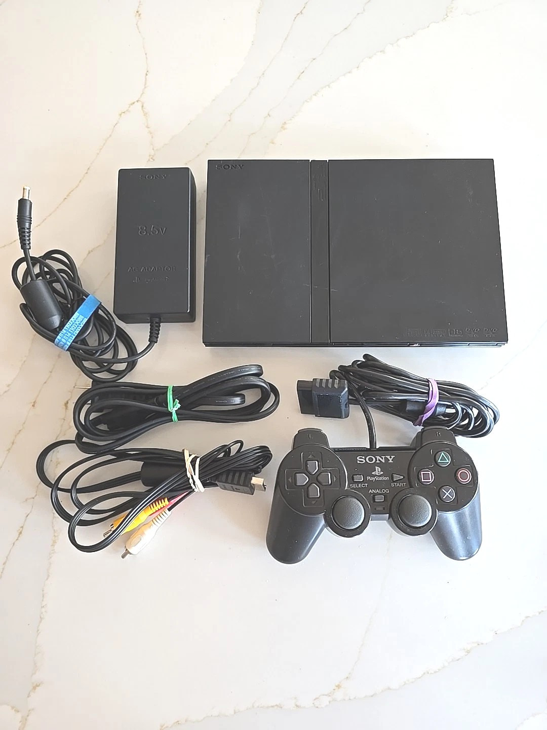 PlayStation 2 PS2 Slim Console OEM W/Controller & Cables SCPH-77001 – Tested