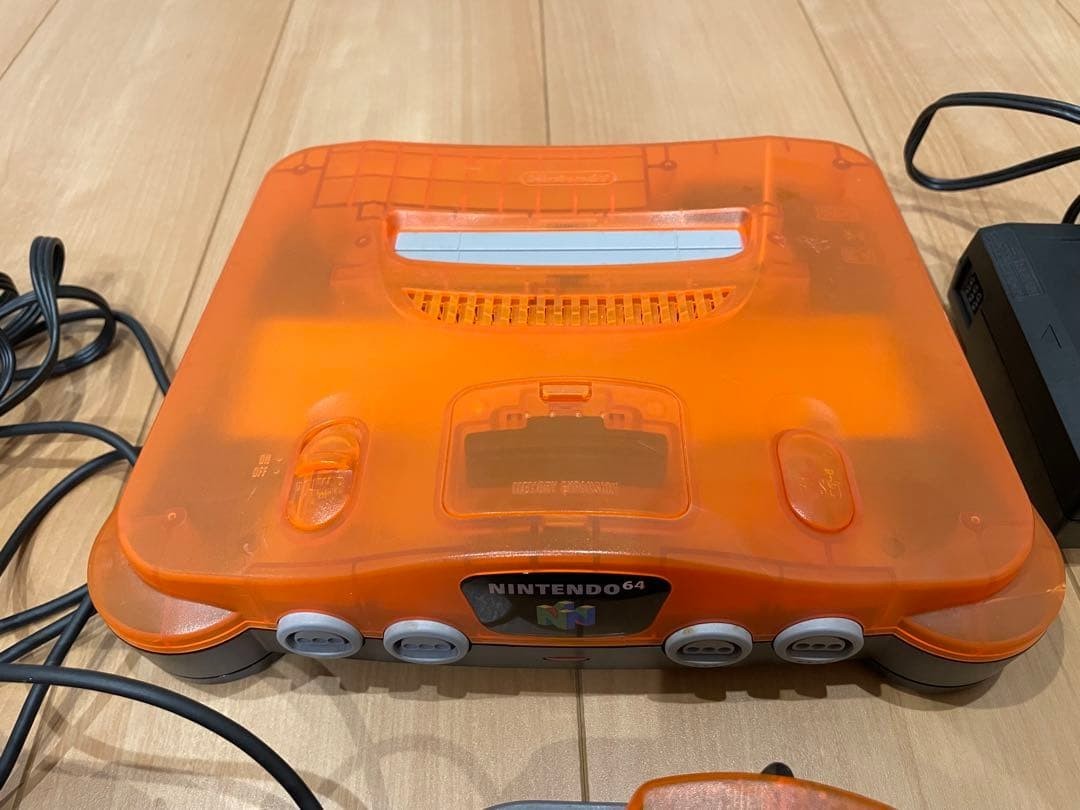 Nintendo 64 Daiei Hawks Clear Orange and Black Limited Console N64 Set japan