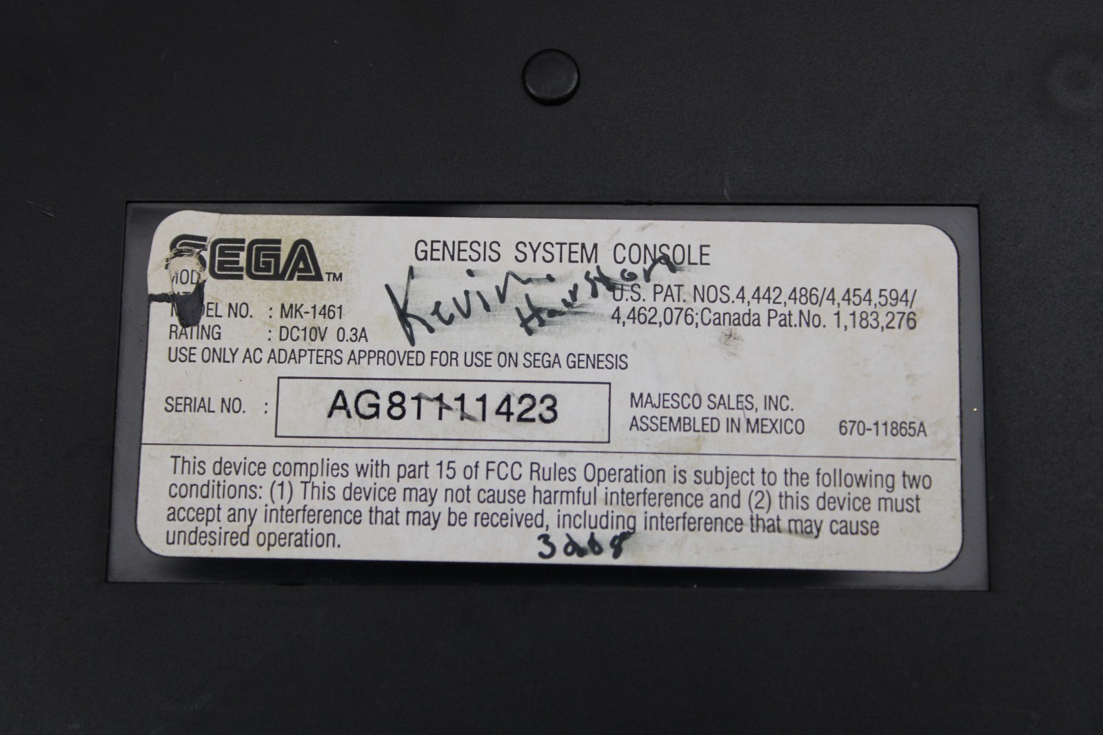 SEGA Genesis Model 3 MK-1461 Console System Only Tested & Working!!!