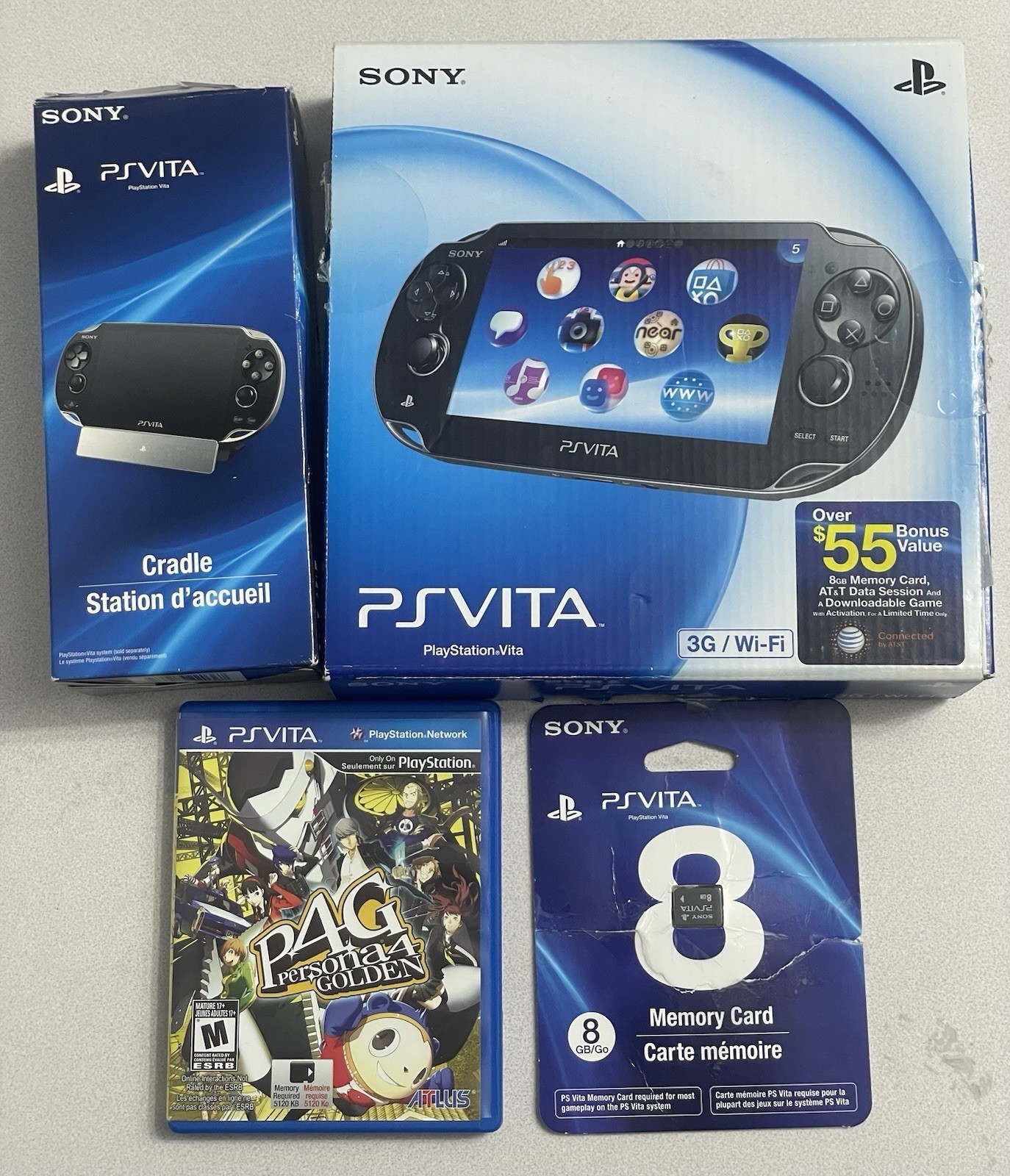 Playstation PS VITA PCH-1001 3G 100% COMPLETE. with Dock and more!