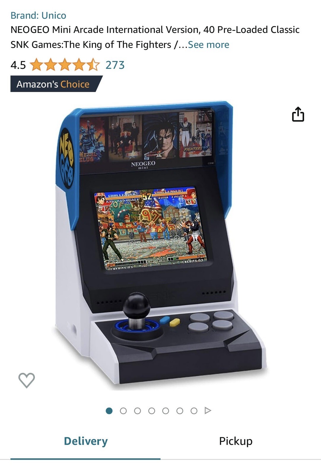 SNK NEOGEO Mini Game Console (FM1J2X1800)