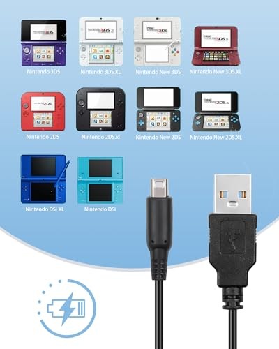 USB Charging Cable for Nintendo New 3DS XL LL 3DS DSi 2DS Power Cord
