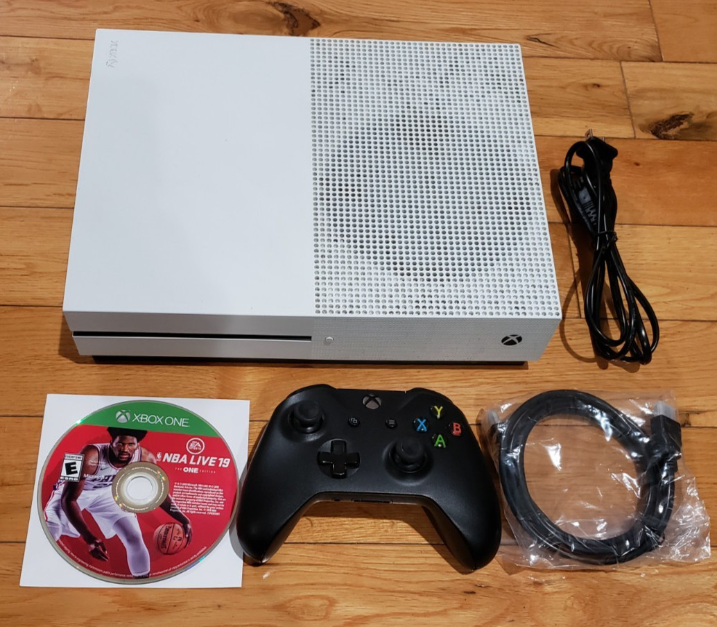 Xbox One S 500GB White Console 1681 Bundle, OEM Controller, Power HDMI, TESTED