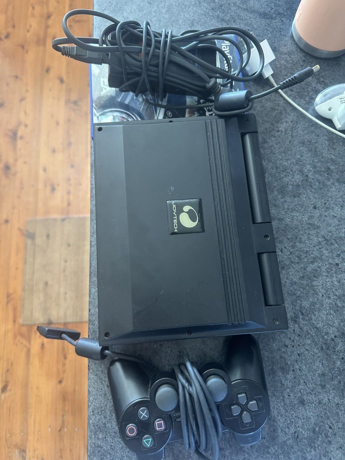 PlayStation 2 Slim Console black with joyteck 8inch screen and nfs most wanted